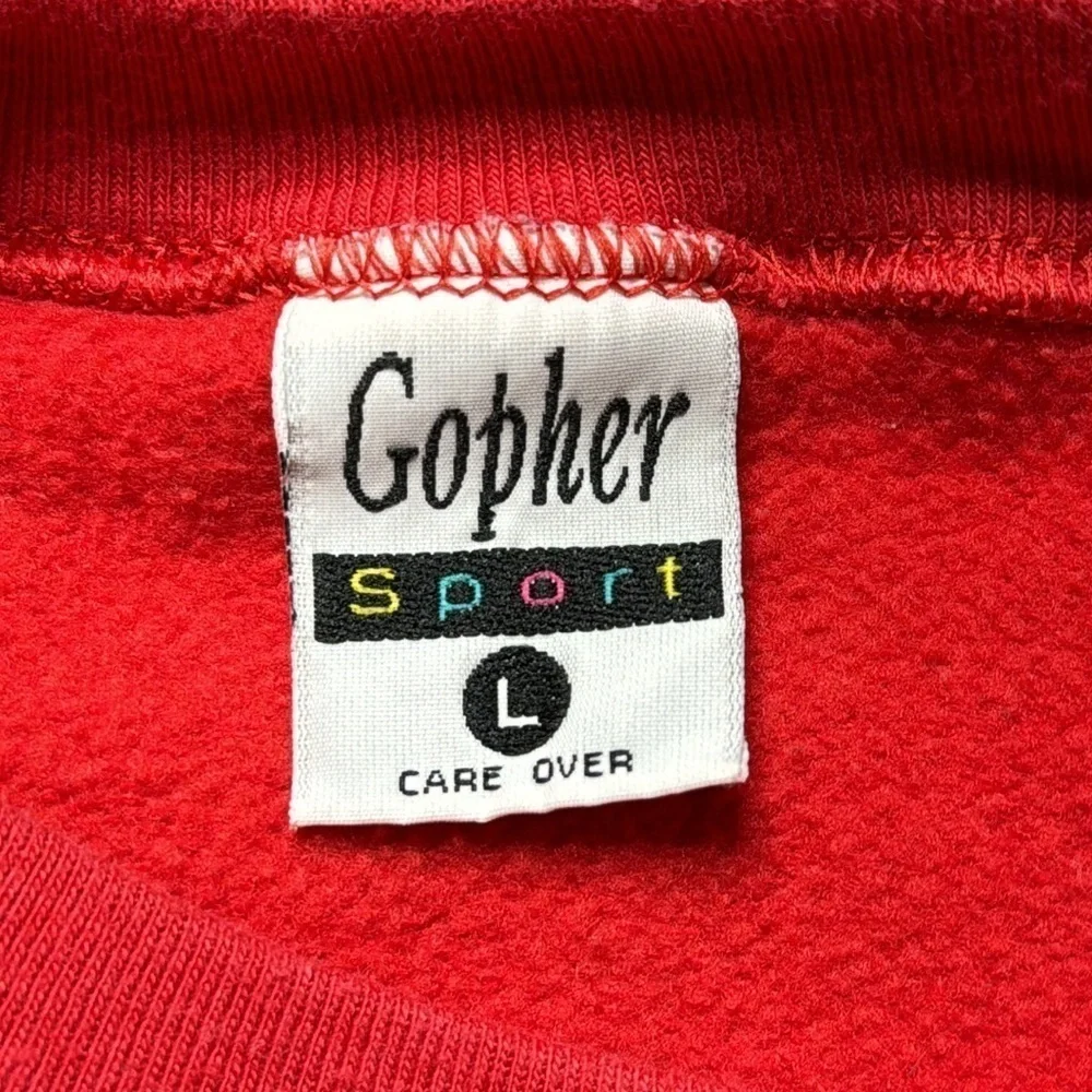 Gopher Sport Vintage Christmas Goose Red Long Sleeve Pajama Nightgown Size Large